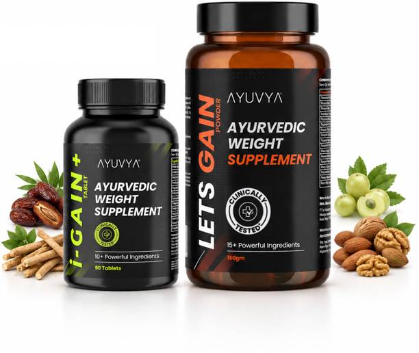 Ayuvya i-GAIN+ & Lets Gain, Clinically Proven Weight Gainers/Mass Gainers