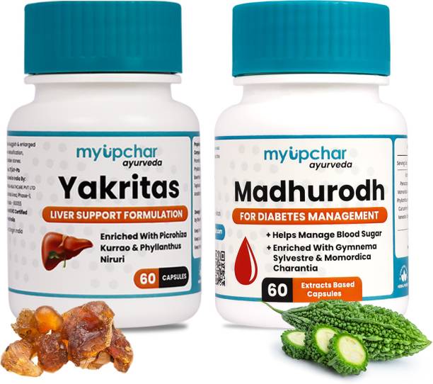 myupchar ayurveda Combo Yakritas Liver Support With Madhurodh Improve Digestion and Metabolism
