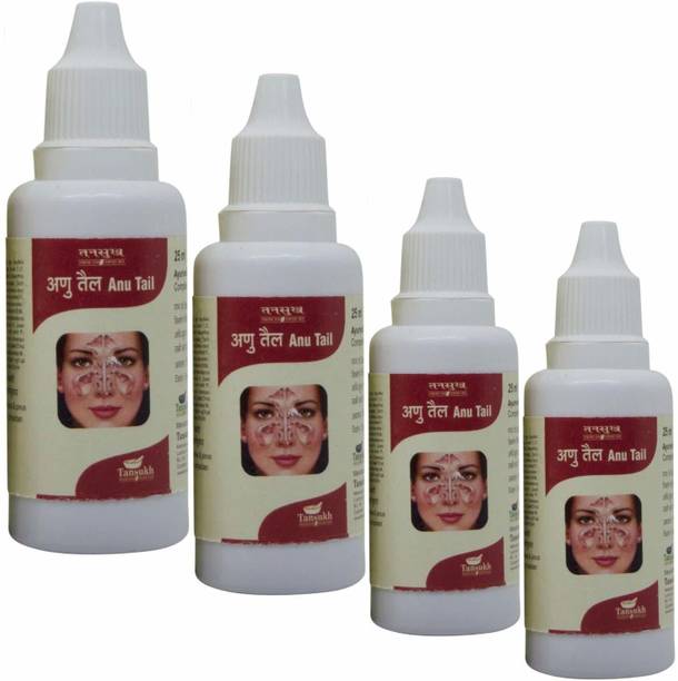 Tansukh Anu Taila Nasal Drops | Anu Tel Tailam Ayurveda Oil | 25 Ml x 4 | Pack Of 4 |