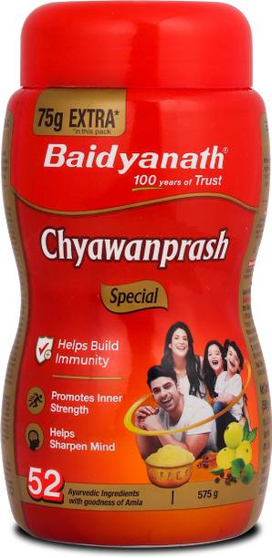 Baidyanath Chyawanprash Special |Ayurvedic Immunity Booster | for Adults and Elders, Builds Energy, Strength and Stamina |500gm-Pack of 4 with 75 Gram With each Pack