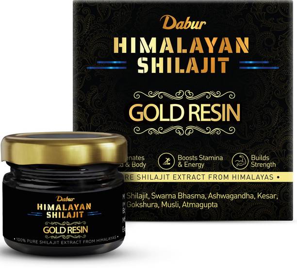 Dabur Himalayan Shilajit Gold Resin | 24 Karat Gold | Boosts Stamina | 100% Ayurvedic