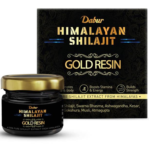 Dabur Himalayan Shilajit Gold Resin | 24 Karat Gold | Boosts Stamina | 100% Ayurvedic