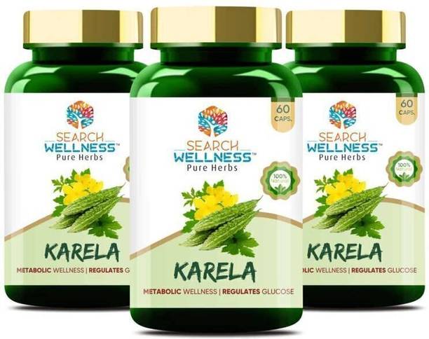 SEARCH WELLNESS Karela 60 Capsule Maintain Healthy Sugar Levels & Metabolism | Blood Purifier
