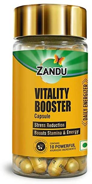 ZANDU Vitality Booster Capsules |10 powerful ingredients, boosts energy and strength