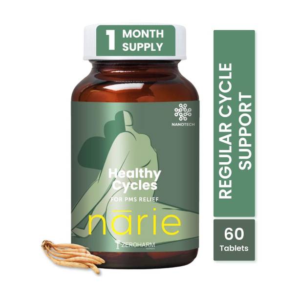 ZEROHARM Narie Healthy Cycles Tablets | Relieves PMS Symptoms | Reduces Period Cramps