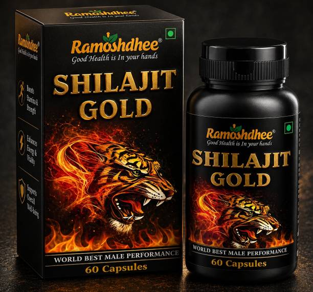 Ramoshdhee Shilajit Black Gold 60 Cap| Himalayan Shilajit | Stamina, Energy, Strength
