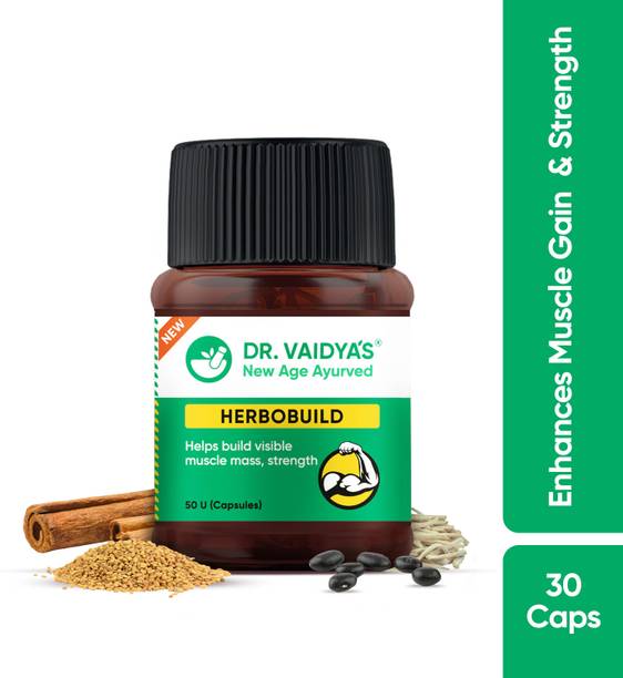 DR. VAIDYA'S Herbobuild Muscle Gainer Ayurvedic Capsules for Gym