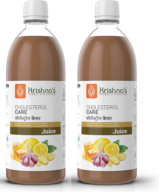 Krishna's Herbal & Ayurveda Cholesterol Care Juice | Helps Controlling Cholesterol | Boosts Metabolism | Improves Heart Functions | Pack of 2 | 500 ml Each
