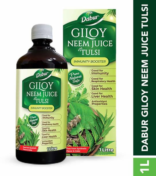 Dabur Giloy Neem Juice with Tulsi: IMMUNITY BOOSTER 100% Ayurvedic Health Juice -1L