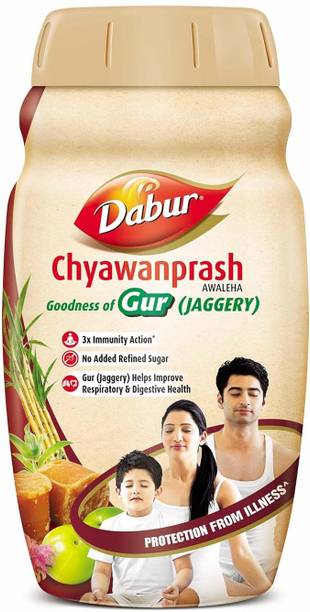 Dabur Chyawanprash Awaleha - 500g |Gur/Jaggery|3X Immunity Action|No added Sugar