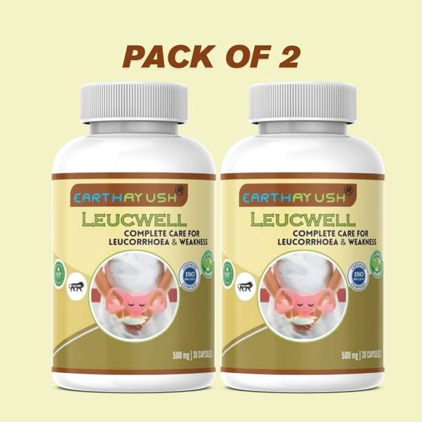 earthayush Leucwel /Helps in white discharge for women/ 30 capsule Pack of 2