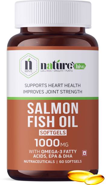 Natureshive Salmon Fish Oil Omega 3 Softgels for Heart, Brain & Joint Health