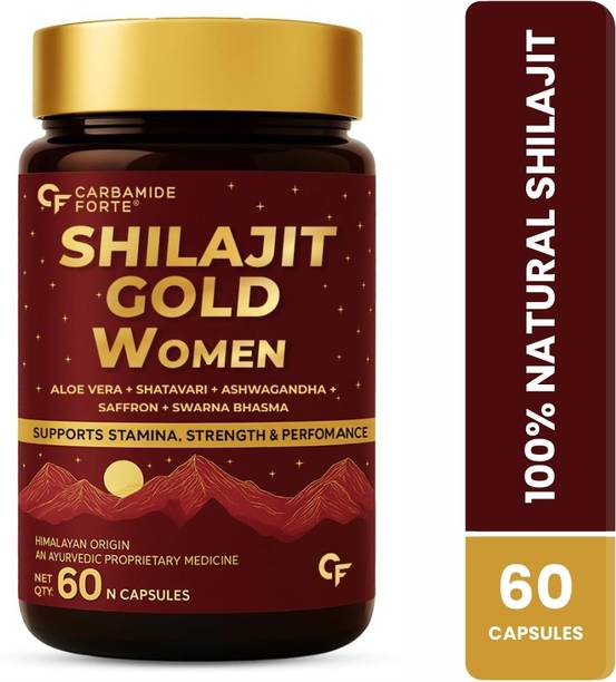 CARBAMIDE FORTE Himalayan Shilajit Gold Capsule For Women With Aloe Vera, Ashwagandha & Saffron