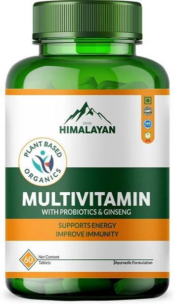Divya Himalayan Plant Based Multivitamin for Men & Women with Probiotics, Ginseng & Vitamin C
