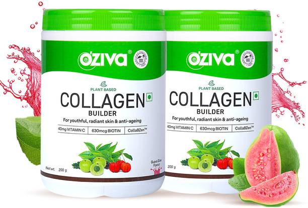 OZiva Vegan Collagen (Guava Glow) with Biotin & Vit C for Brighter & Youthful Skin
