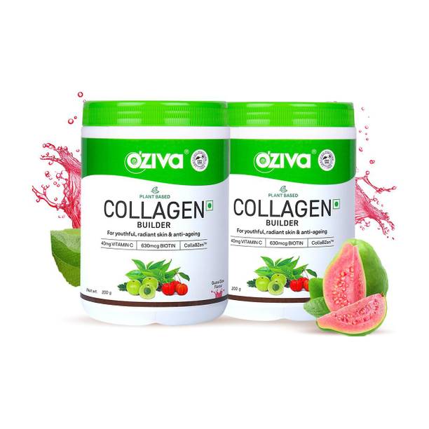 OZiva Vegan Collagen (Guava Glow) with Biotin & Vit C for Brighter & Youthful Skin