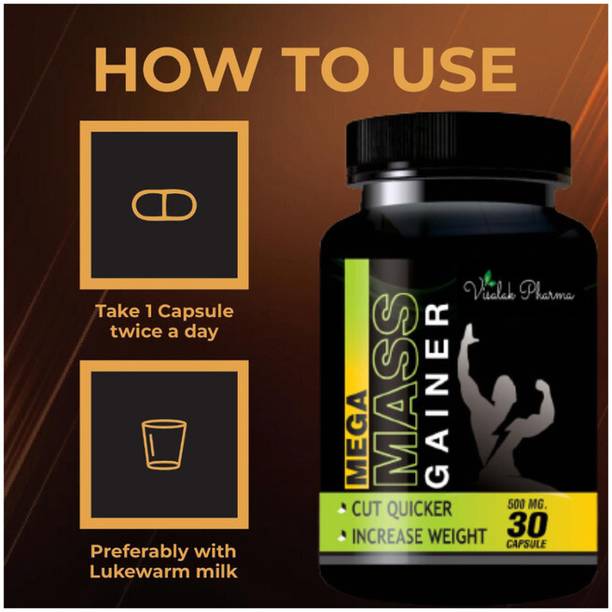 visalak pharma Mega Mass Gainer for Fast Weight & Muscle Gain Capsules