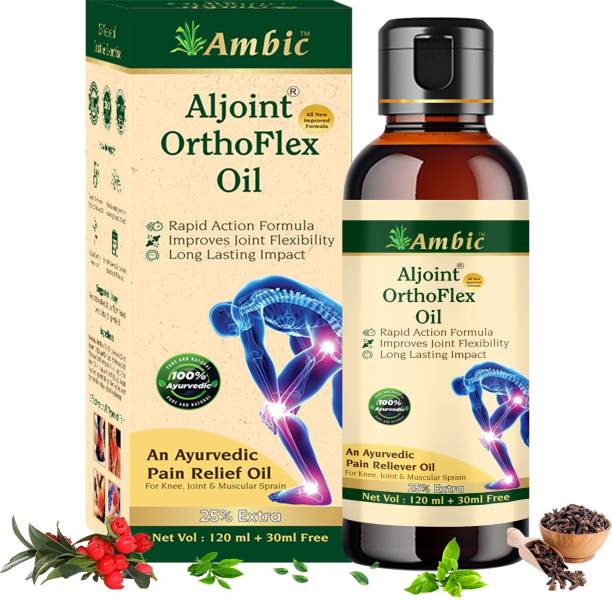 AMBIC Aljoint Orthoflex Oil I Ayurvedic Pain Relief Oil For Joint Pain & Muscular Pain