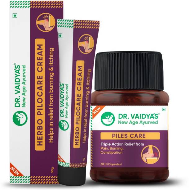 Dr. Vaidya's Piles Management Combo (Piles Care + Herbo Pilocare Cream)(Pack of 1)