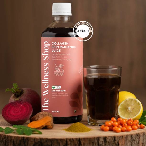 दी वेलनेस शॉप Collagen Supplement Skin Radiance Juice with Natural Extracts for Youthful Skin