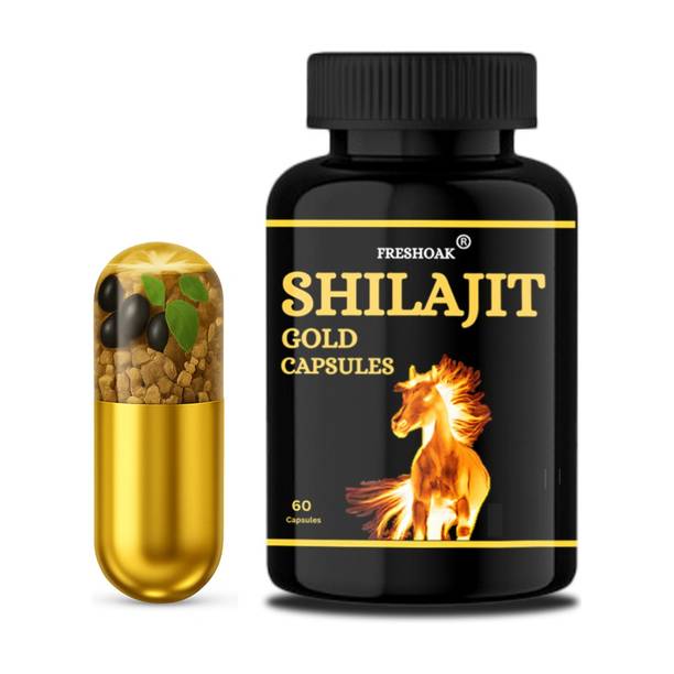freshoak Shilajit Gold Capsules | With 100% Gold Effect | Natural Power For Men |