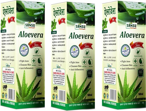 Sansu Aloevera Juice for Fight Acne Cleanses Skin Anti Inflamatory 500ml