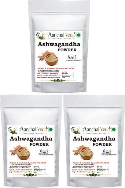 AANCHAL VEDA Natural Ashwagandha Root Powder, Premium Ashwagandha Powder