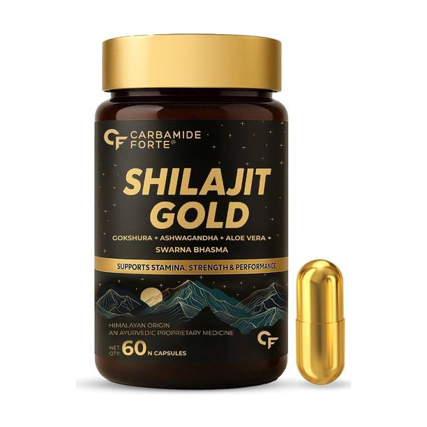 CARBAMIDE FORTE Pure Ayurvedic Shilajit Gold Capsules For Men To Support Stamina | Lab Tested
