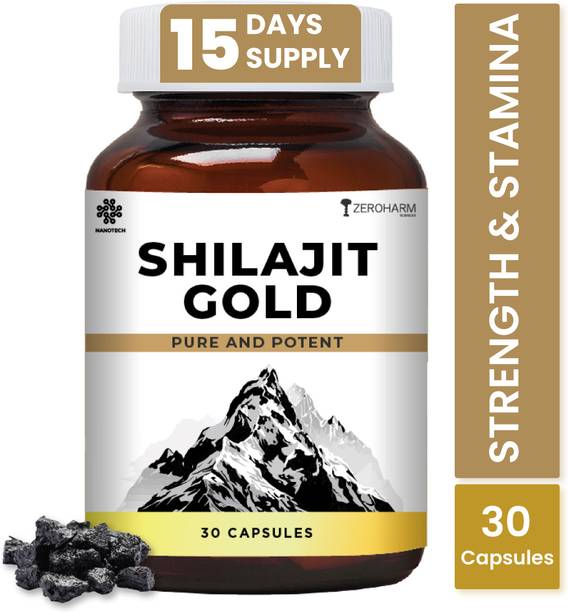 ZEROHARM Shilajit Gold - Testo Booster for Strength, Energy, Stamina, Daily Performance