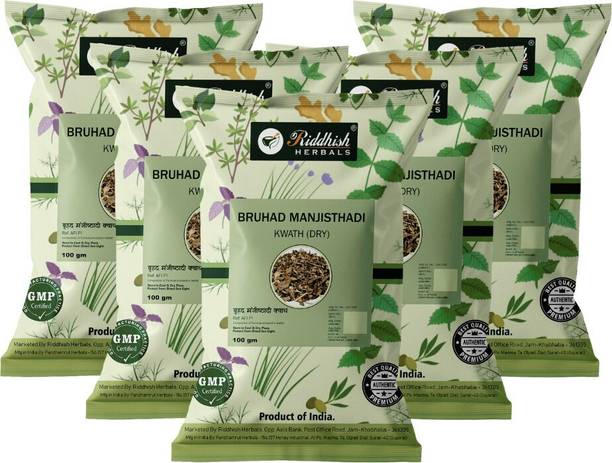 Riddhish HERBALS Bruhad Manjisthadi Kwath (Dry) | Helpful For Skin Disease like eczema | Pack of 5 | Each of 100gm