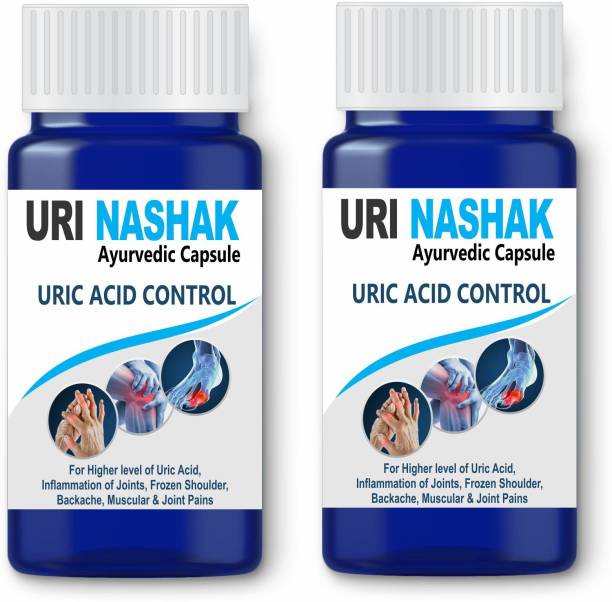Dr. Asma Herbals URI NASHAK Uric Acid Control Medicine Ayurvedic 60 capsule x 2 = 120 Capsules