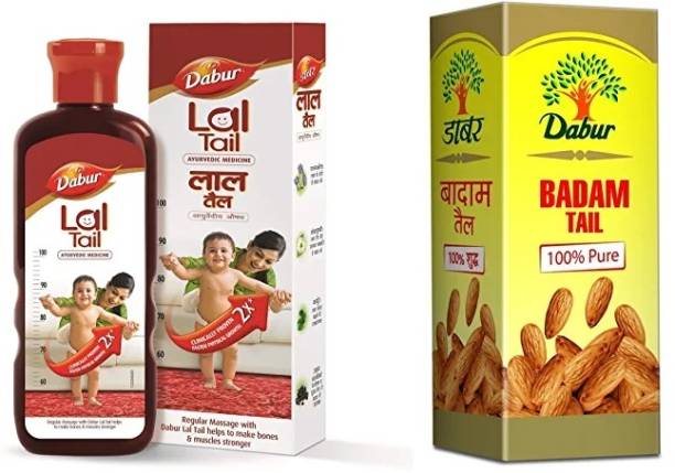 Dabur Lal Tail : Ayurvedic Baby Massage Oil - 500ml &amp; Badam Tail Oil 50ml
