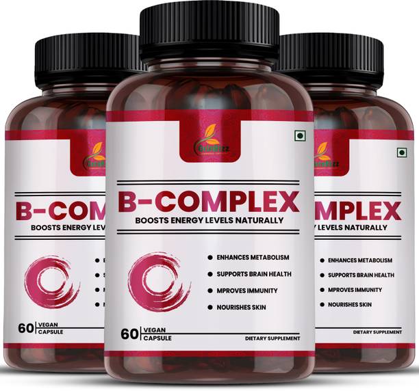 grinbizz B-Complex Capsules | Supports Metabolism, Brain Health & Immunity Capsules