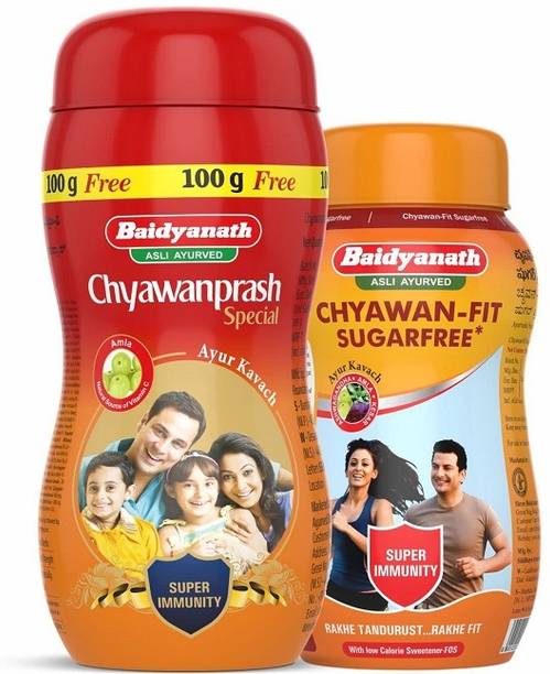Baidyanath Chyawanprash Special 950g & Chyawan-Fit Sugarfree 500gm (Pack of 2) Combo Pack