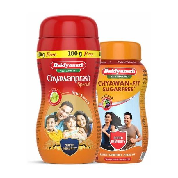 Baidyanath Chyawanprash Special 950g & Chyawan-Fit Sugarfree 1Kg (Pack of 2) (Combo Pack)