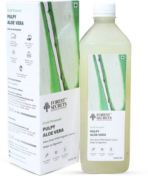 Forest Secrets Cold Pressed Pulpy Aloe Vera Juice | No Added Sugar | Helps in Digestion-1000 ML