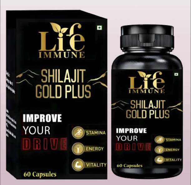 Life Immune Shilajit Double Gold-60 Capsules| 2X Stamina & Strength| 100% Ayurvedic Capsules