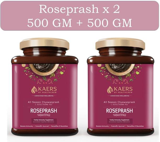 Kaers by Healthcrew ROSEPRASH | Ayurvedic All Season Chyawanprash|Family Immunity|500 gm x 2