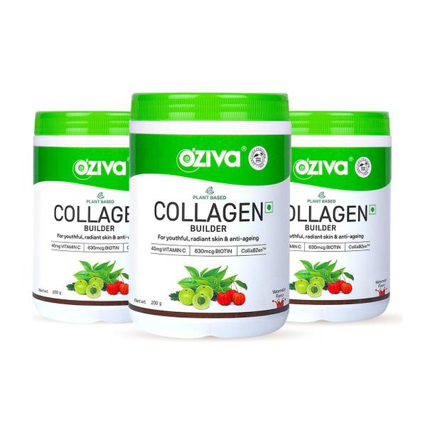 OZiva Vegan Collagen (Watermelon) with Biotin & Vit C for Brighter & Youthful Skin