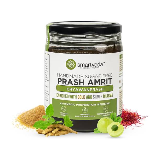 Smartveda Prash Amrit - Sugar Free Chyawanprash 500g, For All Age Groups, Immunity Booster
