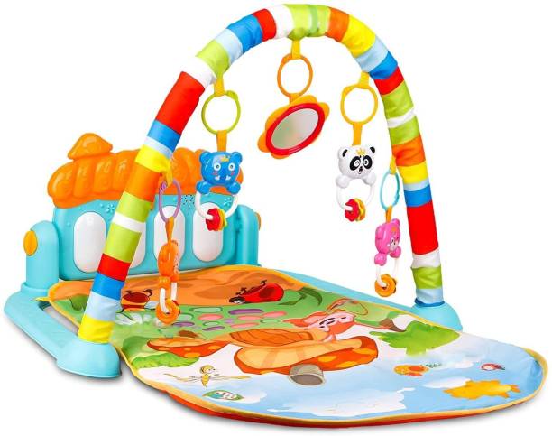 himanshu tex 5 in 1 Baby Gym Mat Piano Gym Mat Rack Infant Music Fitness Rack Rattle Toy
