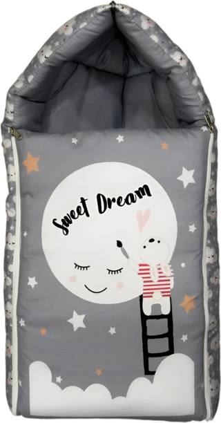 Karovi Fashion 3 in 1 Baby Bed, Baby Bedding for New Born & Carry Nest, Cotton Sleeping Bag standard Moon Design