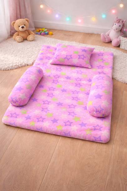 Kindar Care Portable Baby Bed Crib Cot Jhula Mattress Pad with Double Sides for Sleeping Baby Sleeping Mattress with Side Bolsters (Baby Lounger / Floor Bed) Baby Lounger / Floor Crib Mattress with Side Bolsters