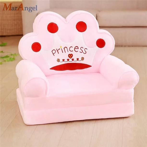 SHARAN CREATIONS Foldable Cartoon Baby's Sofa Cum Bed Small Sofa Chair for Kids - 0 to 3 Years Fabric Sofa