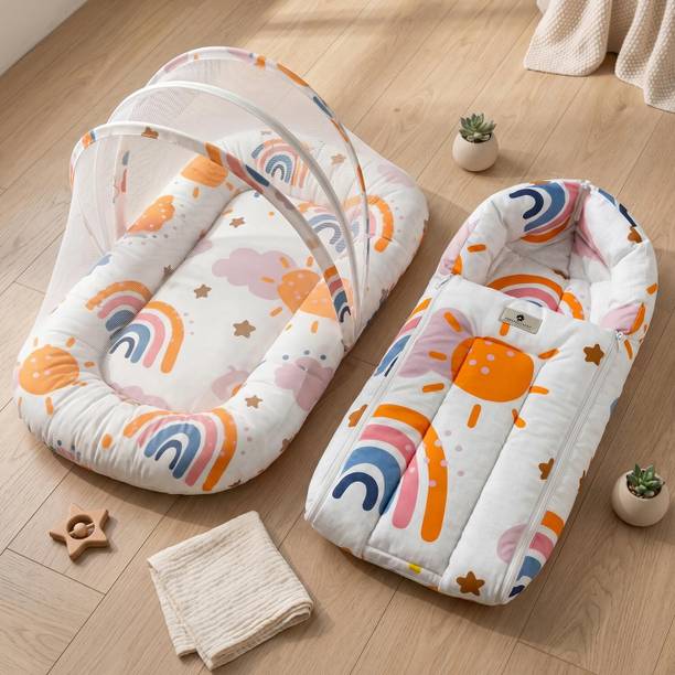 StarAndDaisy Sleeping Bag with Mosquito Net for Newborn/Infant, Soft & Breathable Baby Bed Combo Set Baby Nest With Mosquito Net