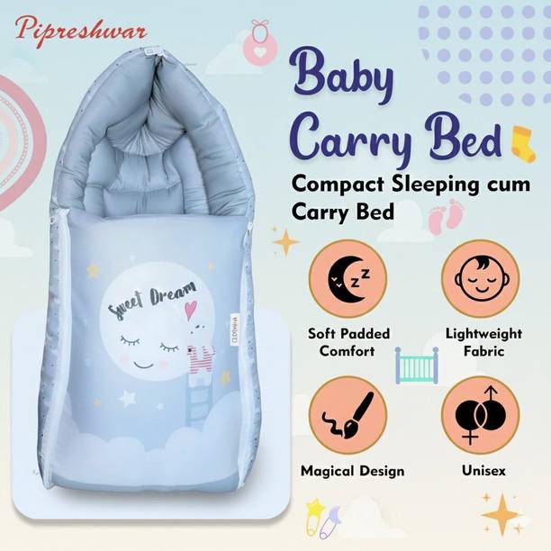 PIPRESHWAR 3in1 Baby Carry Bed 2-in-1 (Sleeping Bag + Carry Nest / Baby Carrier) Rounded-sides carry nest design