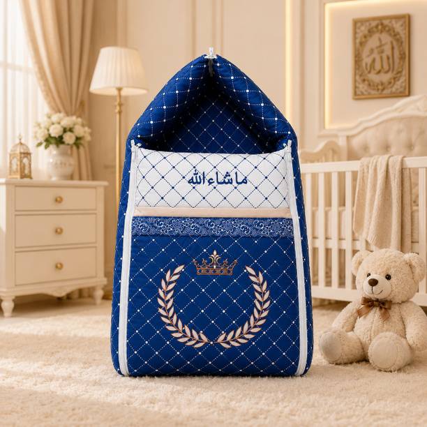TINIVIO Mashallah Baby Sleeping Bag with Hood & Zip for Newborn Babies Standard Crown Print Design