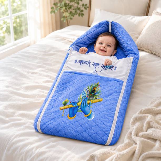 TINIVIO Infant Sleeping Bag Krishna Print Soft Padded Baby Bedding Standard Crib