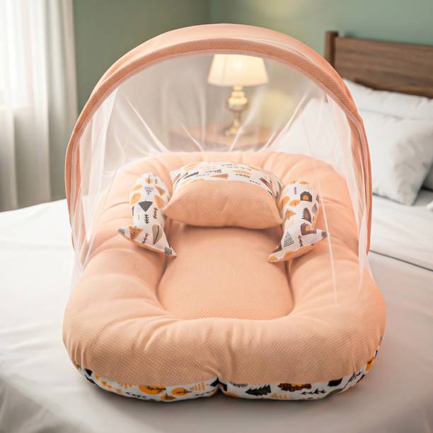 baybee Bedding Set for New Born Baby, Bed Mattress with Mosquito Net & Neck Pillow Bedding set Crib Bedding