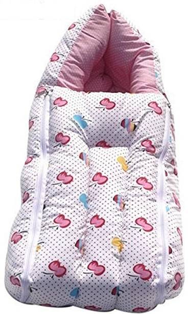 Teeny Weeny Multipurpose Carrying & Bedding Sleeping Bag (Pink Apple) Standard Crib